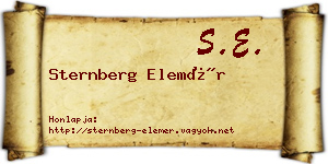 Sternberg Elemér névjegykártya